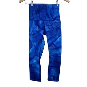 Lululemon Womens Wunder Under Crop Midnight Tulle Blue High Rise Leggings Size 4